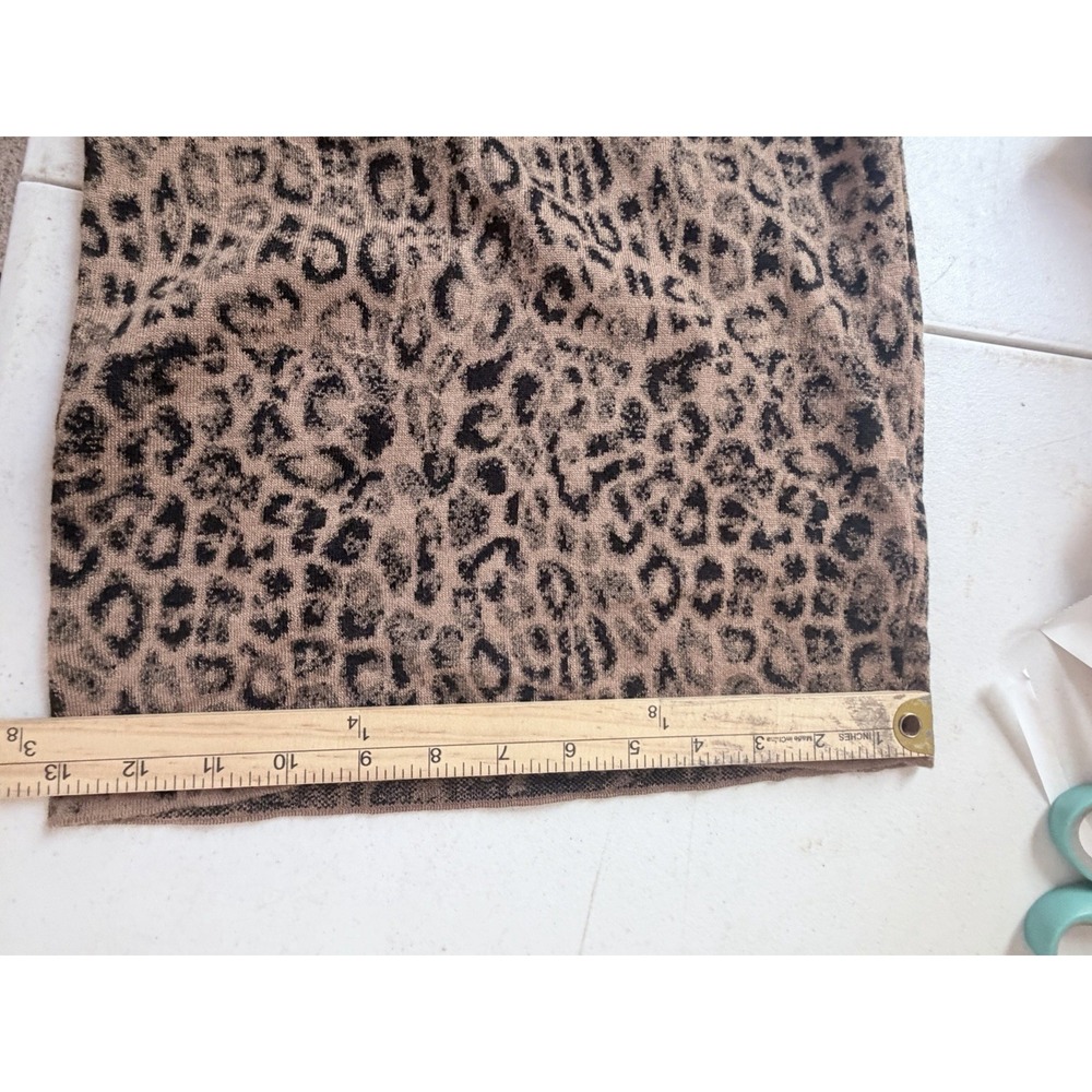 Anthropologie Moth Leopard Print Knit Wide Leg Pants Women XL Tie Waist Brown - Picture 10 of 11